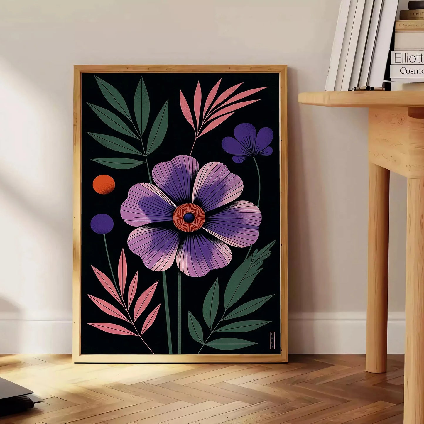 space stunning flower market poster exquisite botanical art black green hues captivating wall perfect gift nature enthusiast sizes A4 A0