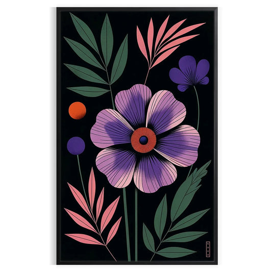 space stunning flower market poster exquisite botanical art black green hues captivating wall perfect gift nature enthusiast sizes A4 A0