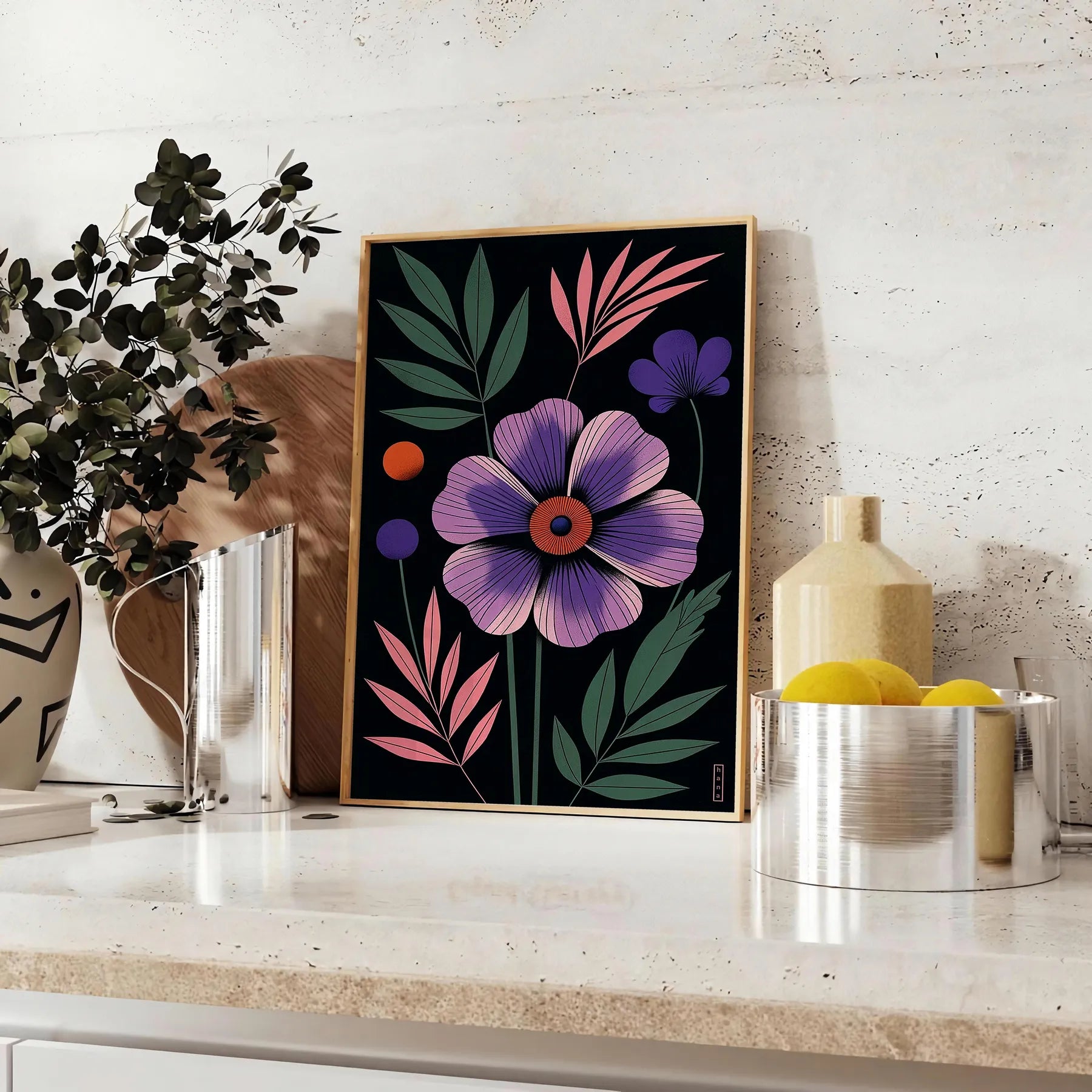 space stunning flower market poster exquisite botanical art black green hues captivating wall perfect gift nature enthusiast sizes A4 A0
