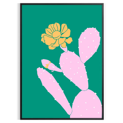 space unique Cactus Animal Art Poster green blue hues charming wall perfect gift enchanting addition room multiple dimensions A4 cm A0 decor today