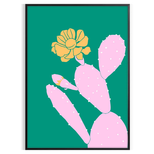 space unique Cactus Animal Art Poster green blue hues charming wall perfect gift enchanting addition room multiple dimensions A4 cm A0 decor today